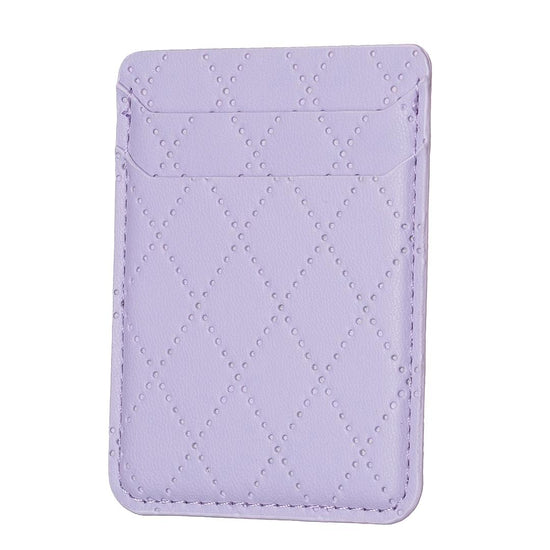 Diamond Lattice Card Bag Sticker For Mobile Phones - Purple