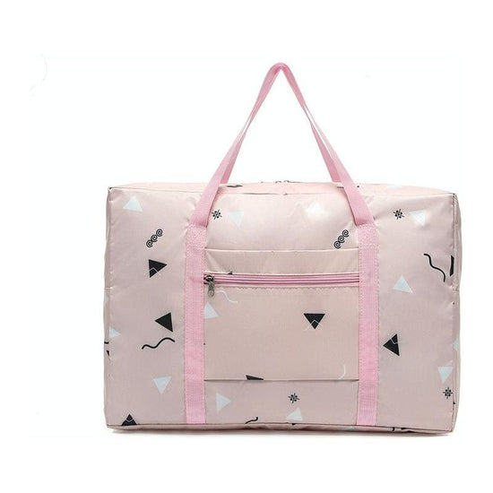 Waterproof Foldable Travel Bag - Compact & Durable - Pink Plaid