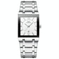 Waterproof Square Men Watch with Calendar - 50m - White Steel Black Surface