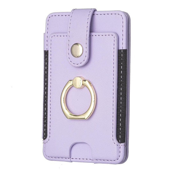 Metal Ring Card Bag Sticker For Mobile Phones - Purple