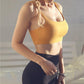 Black Double Shoulder Belt Yoga Vest Size L - Mustard Green S