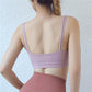 Black Double Shoulder Belt Yoga Vest Size L - Mustard Green S