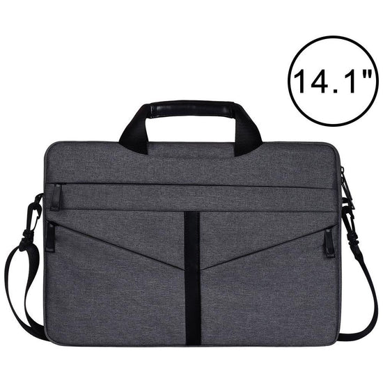 Stylish Zipper Laptop Bag With Shoulder Strap - Durable & Breathable - Dark Gray