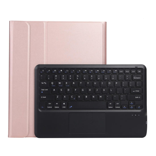 Detachable Bluetooth Keyboard Tablet Case For Ipad Pro 12.9 - Ultra-Thin With Touchpad Pen Slot & Holder - Rose Gold