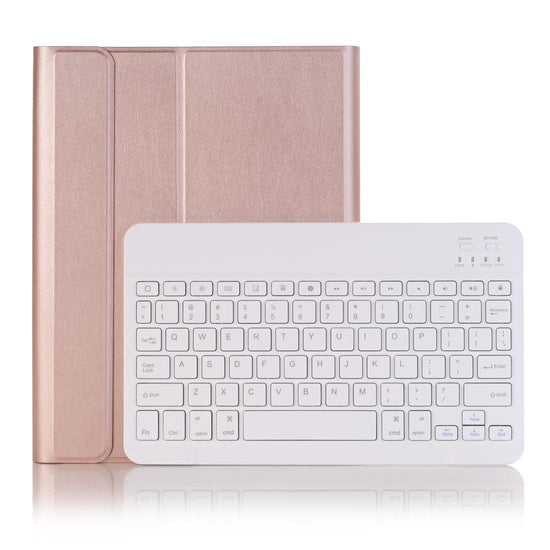 Ultra-Thin Bluetooth Keyboard Leather Case For Ipad Air / Pro 10.5 With Pen Slot & Holder - Rose Gold