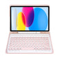 2022 Ipad 10.9 Bluetooth Keyboard Leather Case With Pen Slot - Lambskin Texture - Rose Gold