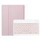2022 Ipad 10.9 Bluetooth Keyboard Leather Case With Pen Slot - Lambskin Texture - Rose Gold