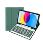 2022 Ipad 10.9 Bluetooth Keyboard Leather Case With Pen Slot - Lambskin Texture - Rose Gold
