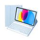 2022 Ipad 10.9 Bluetooth Keyboard Leather Case With Pen Slot - Lambskin Texture - Rose Gold