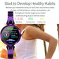 Waterproof Smart Bracelet With Lcd Screen And Heart Rate Monitor - Rose Gold