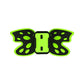 Gopro Helmet Mount Adapter - Butterfly Design - Fluorescent Green