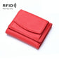 Compact Rfid Leather Coin Purse Wallet - Secure & Stylish - Dark Green