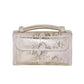 Sequin Snake Print Wrist Bag - Multifunctional Chain Wallet - Khaki