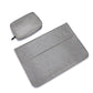 15.4 Inch Laptop Inner Bag with Small Bag - Horizontal Magnetic Buckle Pu Leather - Grey