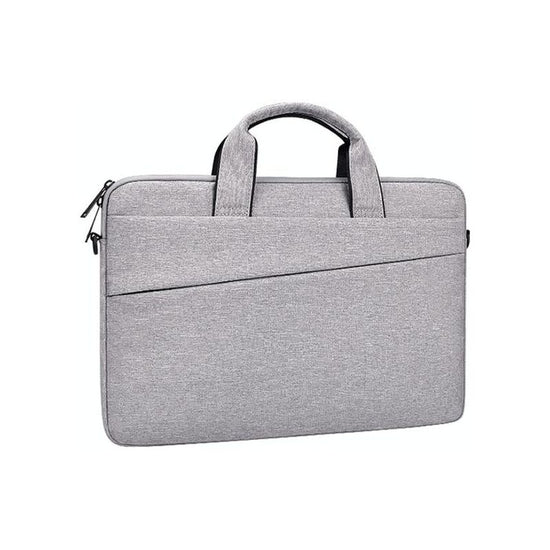 Portable Laptop Tablet Bag - 15.4 Inch Double Side Pockets Soft Handle Oxford Cloth - Grey