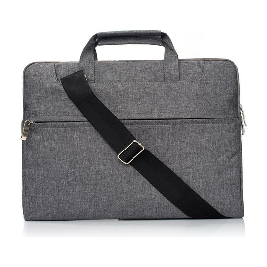 15.4 Inch Laptop Bag - Portable One Shoulder Zipper For Macbook Samsung Sony Dell Alienware Chuwi Asus Hp - Grey