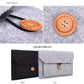 Versatile Felt Laptop Inner Bag with Button Closure - Grey