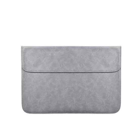 Horizontal Magnetic Leather Laptop Inner Bag - Invisible Buckle - Grey