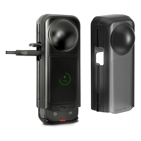 Transparent Black Sunnylife Camera Cover For Insta360 X4 With Integrated Lens Screen Protection