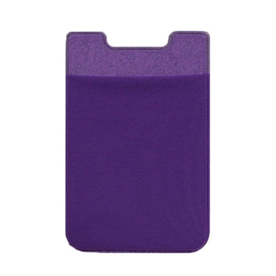 Lycra Phone Card Holder Stretch Back Sticker Wallet For Cards Bus Pass Bank Fits Most Phones - Purple