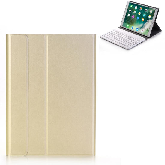 Ultra-Thin Bluetooth Keyboard Leather Case For Ipad Air / Pro 10.5 With Holder - Gold