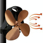 4-Blade Heat Powered Fireplace Stove Fan - Aluminum