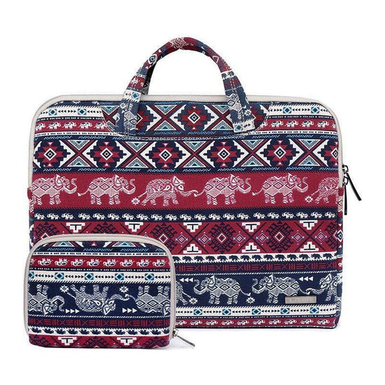 11.6 Inch Simple Business Laptop Bag With Liner - Ls-116 - Canvas Small Elephant Red