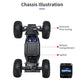 Alloy Climbing Car - 1 14 4wd Remote Control - Blue