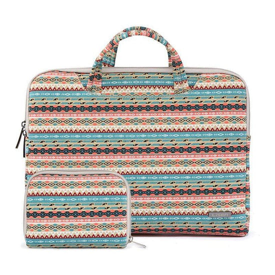 11.6 Inch Simple Business Laptop Bag With Liner - Ls-116 - Canvas Diamond Lattice Light Green