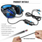 Adjustable Led Gaming Headset With Mic Blue