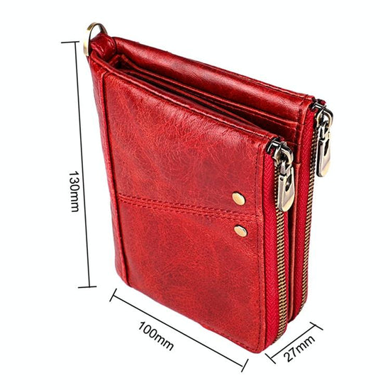 Men Leather Rfid Wallet - Antimagnetic - Blue
