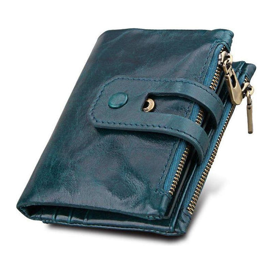 Men Rfid Blocking Cowhide Leather Wallet - Crazy Horse Texture