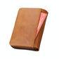 Zip Rfid Crazy Horse Leather Wallet - Brown - Blue