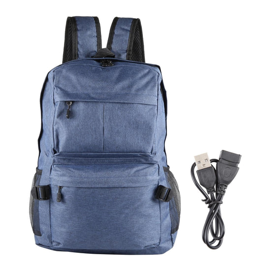 Versatile Canvas Laptop Backpack For 13-15 Inch - 36X25X10Cm - Blue