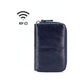 Leather Rfid Zipper Card Holder With Change Pocket