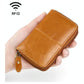 Leather Rfid Zipper Card Holder With Change Pocket