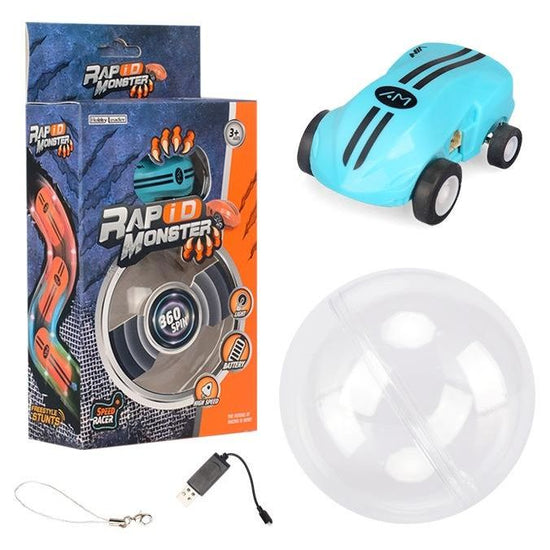 360 Degree Rotary Mini Laser Pocket Car Racing Toy - Blue