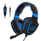 3.5Mm Noise-Canceling Gaming Headset With Retractable Mic 2M Cable - Black Blue