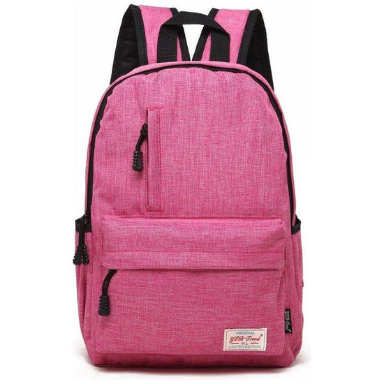Multi-Function Canvas Laptop Backpack - Fits 15.6 Macbook Samsung Sony Dell Alienware Chuwi Asus Hp - 42X29X13Cm - Magenta