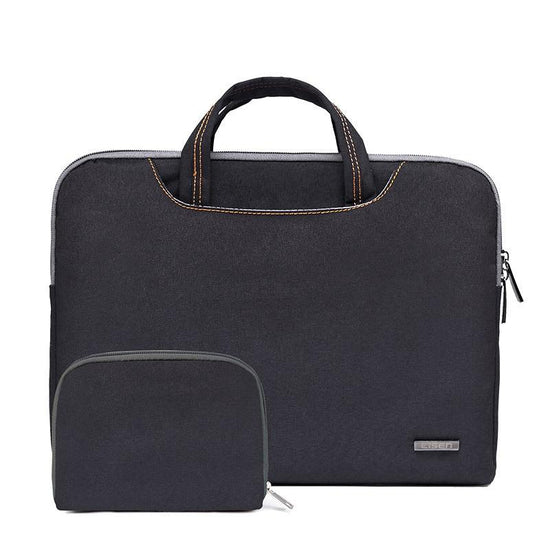 15.6 Inch Simple Business Laptop Bag With Liner - Ls-116 - Canvas Colourful Leaves Blue