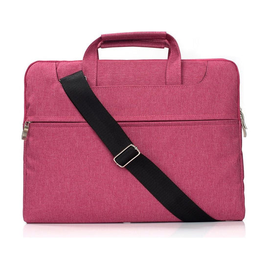 15.4 Inch Laptop Bag - Portable One Shoulder Zipper For Macbook Samsung Sony Dell Alienware Chuwi Asus Hp - Magenta