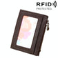 Leather Rfid Blocking Card Holder Wallet - 11x8x1.5cm - Magenta