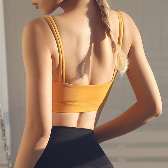 Black Double Shoulder Belt Yoga Vest Size L - Ginger S