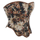 Floral Fishbone Corset Top Retro Bodice Plus Size Xs-Xl Flounce Irregular Bustier - Xl