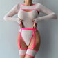 Alluring Transparent Bodysuit Open Crotch Teddy Nightgown For Women - Red - L