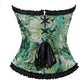 Ruffled Lace Trim Boned Corset Top Green Renaissance Christmas Lingerie - Xs