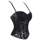 Xs-Xxl Spaghetti Strap Lace Mesh Lingerie With Padded Cups Plus Size Bustier - M