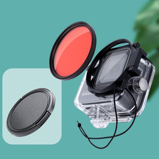 58mm Dive Housing Lens Filter for Gopro Hero8 with Waterproof Case - Purple