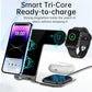 15W 3 In 1 Aluminum Wireless Charger - Purple