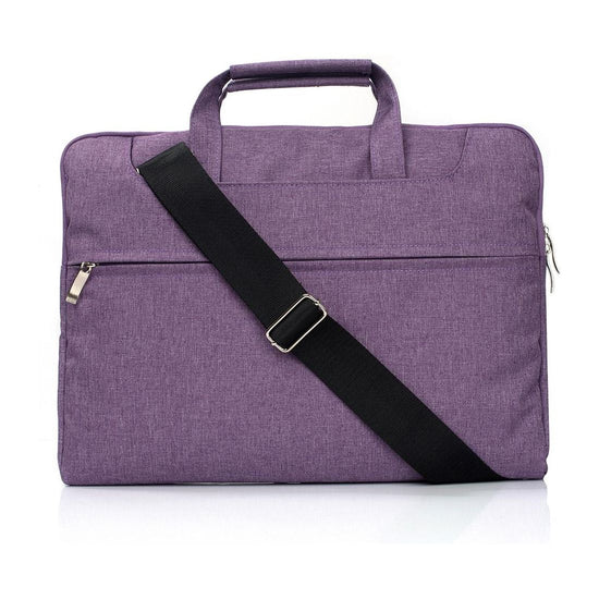 15.4 Inch Laptop Bag - Portable One Shoulder Zipper For Macbook Samsung Sony Dell Alienware Chuwi Asus Hp - Purple